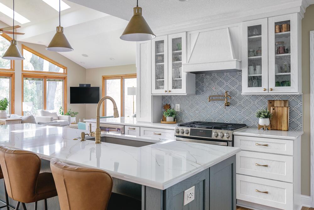 Updated kitchen with Broderick faucet and pot filler