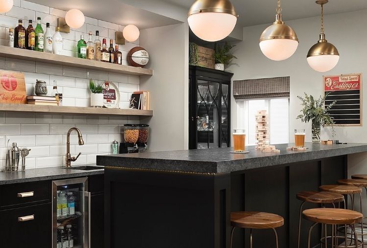 @chadesslingerdesign's at home bar