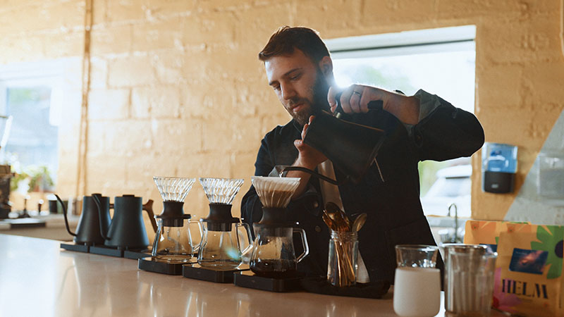 Coffee being brewed
